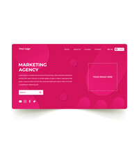 Digital marketing agency website landing page template, Creative and modern website home page layout template