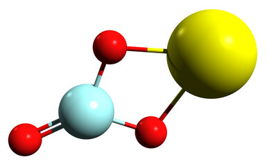 Obraz premium 3D image of Calcium silicate skeletal formula - molecular chemical structure of anticaking agent Е552 isolated on white background 