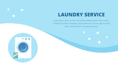 Vector illustration with laundry service banner template.
