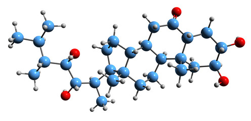  3D image of Castasterone skeletal formula - molecular chemical structure of  brassinosteroid isolated on white background
