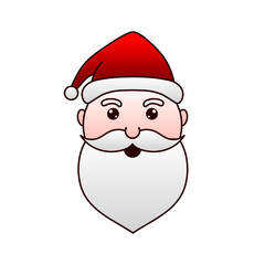 Santa Claus cute cartoon face vector illustration