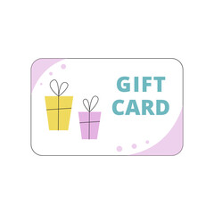 Vector flat illustration with gift card concept. 