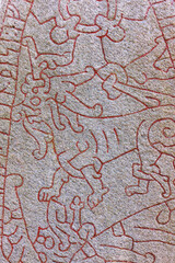 Beautiful ornaments on the Olsbrostenen runestone