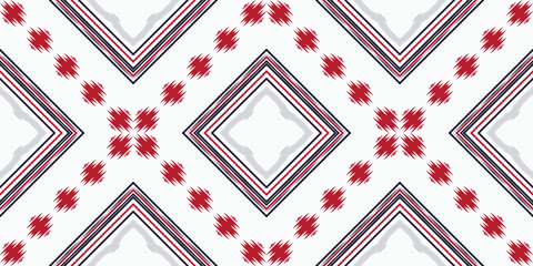 Ikkat or Ikat flowers tribal African Seamless Pattern. Ethnic Geometric Batik Ikkat Digital vector textile Design for Prints Fabric saree Mughal brush symbol Swaths texture Kurti Kurtis Kurtas