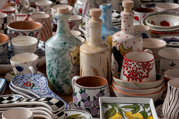 old objects for sale at a flea market