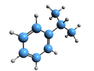 3D image of Cumene skeletal formula - molecular chemical structure of Isopropylbenzene isolated on white background
- 547181440