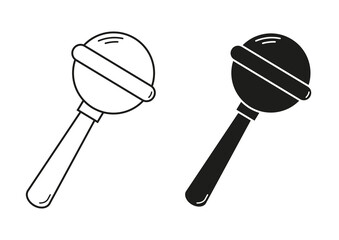Black And White Baby Toy Icon Flat Design Vector