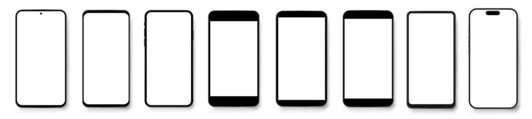 Realistic phone mockup with blank display