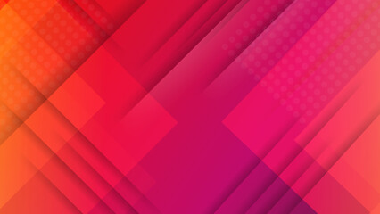 Abstract background of curved surfaces and halftone dots in red colors. Red background