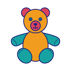 Toy Bear Icon Flat Design Vector