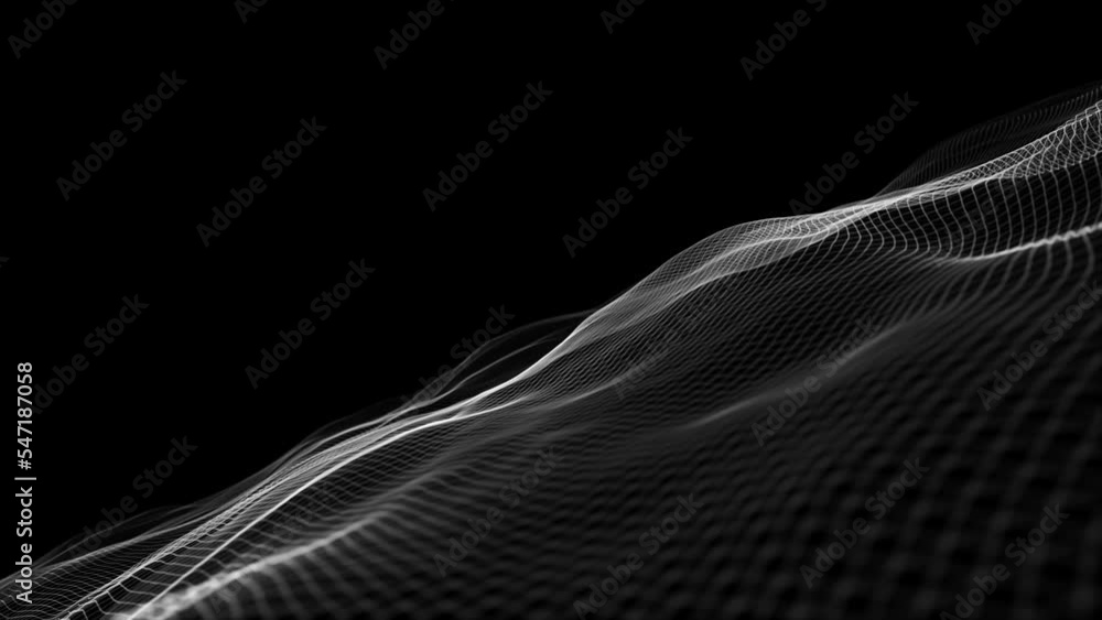 Aufkleber abstract slow mo digital waving lines fx background/ 4k animation of an abstract slow motion backgro