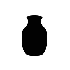 Clay Jug Silhouette. Black and White Icon Design Elements on Isolated White Background