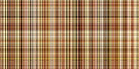 Woodland brown tartan seamless border textile. Tonal autumnal forest plaid with organic texture. banner of orange stripe for rough washi tape.
