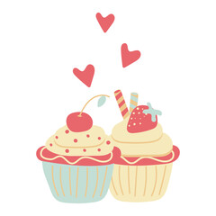 Delicious cupcake. Dessert vector illustration design