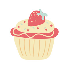 Delicious cupcake. Dessert vector illustration design