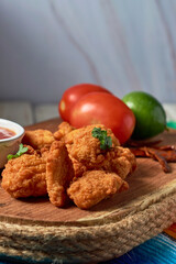 Hot and Spicy Mexican Boneless Chicken Wings with Ketchup