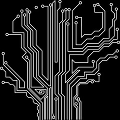 Circuit board pattern. Isolated design element.
