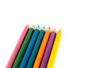 Color pencils isolated on white background