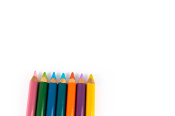 Color pencils isolated on white background