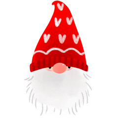 Cute sweet gnome love and heart clipart.