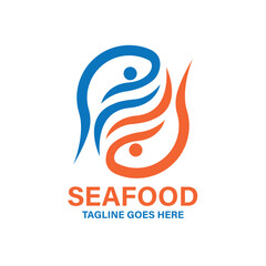 abstract logo design. illustration of a fish design vector