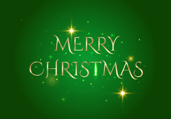 Fototapeta na wymiar Handwritten Christmas greetings, modern festive lettering in golden over green. Holiday season design