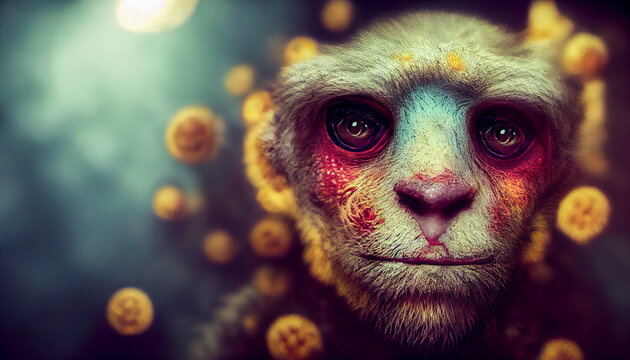 Monkey, illustration in 3D style