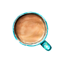 Coffee with cream in a mug