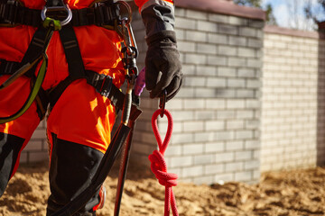 Fototapeta premium Tree Surgeon. Woodcutter's tools and equipment