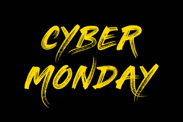Cyber Monday golden text with black background for cyber monday. (cyber monday).