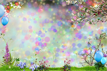 Obraz na płótnie Canvas Colorful summer floral background