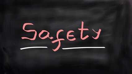 Safety concept handwritten on blackboard 