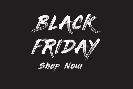 Black friday and shop now white text and black friday image.