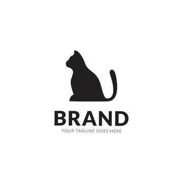Cat logo design template vector