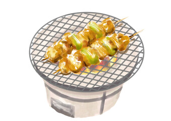 水彩の焼鳥_ねぎま01_2