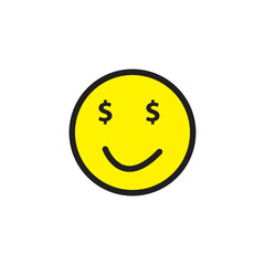 Emoticon smile flat style illustration