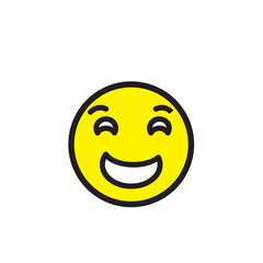 Emoticon smile flat style illustration