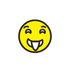 Emoticon smile flat style illustration