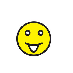 Emoticon smile flat style illustration