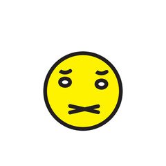 Emoticon smile flat style illustration