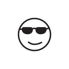 Emoticon smile flat style illustration