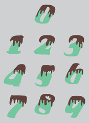 Collection of Number Icon illustration, Numeric tag element design.
