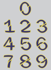 Collection of Number Icon illustration, Numeric tag element design.