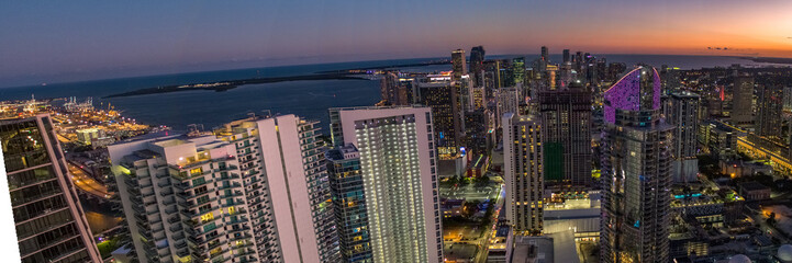 View of Downtown Miami on Sunset