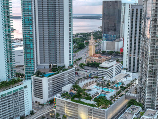 Naklejka premium Morning Sunrise over Downtown Miami