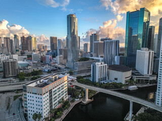 Obraz premium Morning Sunrise over Downtown Miami