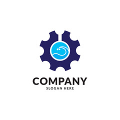 Water equipment and gear logo design template vector illustration.