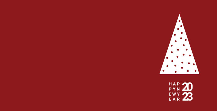 Christmas greetings minimalist card typography. Simple design new year 2023 card vector.