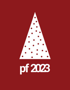 PF 2022. Pour f&eacute;liciter 2023. New year 2023 greetings card. Christmas 2023 greetings minimalist card typography.