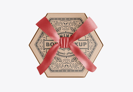 Gift Hexagonal Box Mockup